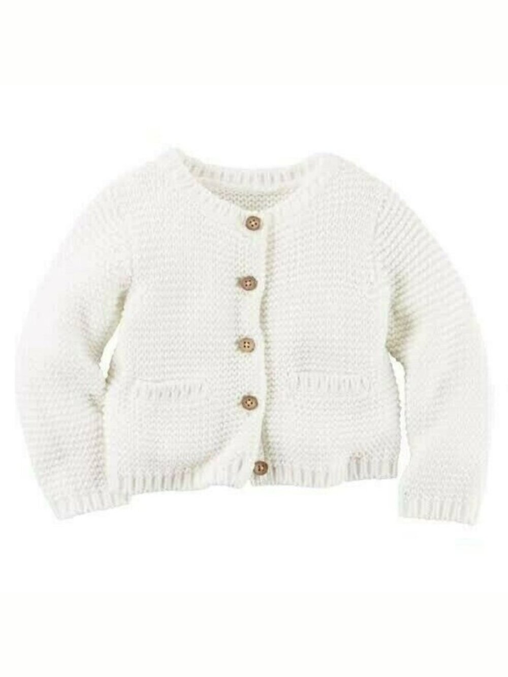 Baby Girl Boy White Knit Cardigan Button Sweater Fall Cute 3 Months Jacket
